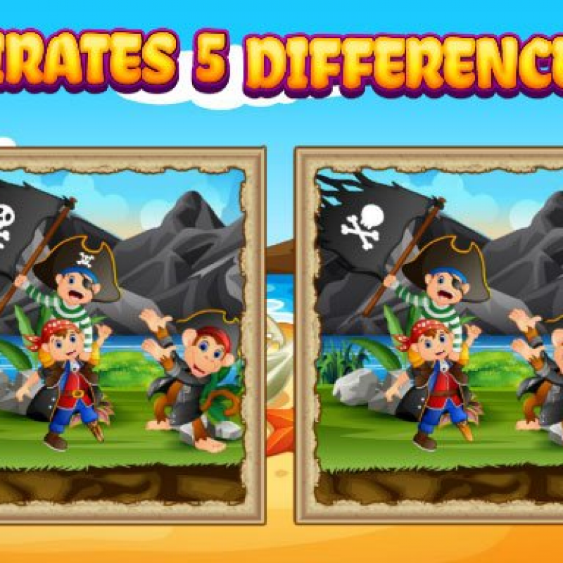 Бесплатная игра найди 5 отличий. Найди отличия пираты. Игра пять пиратов. Найди отличия пираты для детей.